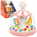 WOOPIE BABY Spalvingų gyvūnų rožinis vilkelis su kamuoliukais ir karuselė