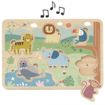 TOOKY TOY Interaktyvi medinė dėlionė &ndash; gyvūnai