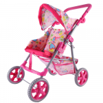 WOOPIE ROYAL lėlių vežimėlis su spalvingomis &scaron;irdelėmis