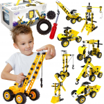 &bdquo;WOOPIE&ldquo; transporto priemonių konstruktorius &ndash; 8 viename STEAM rinkinys su kaladėlėmis