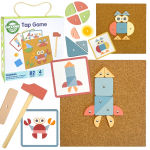 WOOPIE GREEN medinis dėlionės plaktukas su vinimis, 20 ra&scaron;tų, 82 vnt.