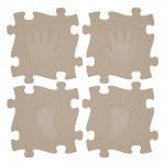 WOOPIE sensorinis kilimėlis ortopedinis dėlionės kilimėlis rankoms ir kojoms, 16 detalių &ndash; smėlio spalvos