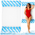 Pripučiamas vandens hamako tipo čiužinys&ndash;gultas, balta ir žydra, 120 &times; 70 cm