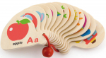 VIGA medinė Montessori abėcėlės ir anglų kalbos mokymosi knygelė