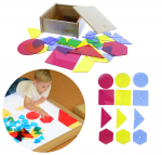 Masterkidz skaidrių geometrinių formų rinkinys &ndash; spalvų ir formų pažinimui