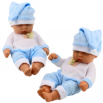 Mieganti kūdikio lėlė mėlyna pižama 24 cm