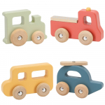 VIGA Medinių spalvingų transporto priemonių rinkinys 4 vnt. i&scaron; PolarB serijos