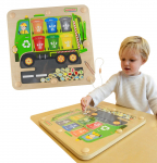MASTERKIDZ magnetinė lenta, atliekų rū&scaron;iavimo Montessori perdirbimo sunkvežimis