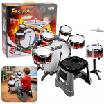 Vaiki&scaron;kas būgnų rinkinys &ndash; būgnai, lėk&scaron;tės, pedalai ir kėdutė