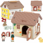 KLASIKINIS PASAULIS Medinis mokomasis sensorinis namas su raktų spynomis 11vnt