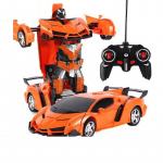 Nuotoliniu būdu valdomas Auto Robot Transformer 2in1 &ndash; oranžinis