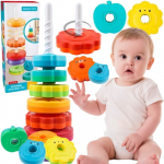 WOOPIE BABY edukacinė piramidė &ndash; sukamas gyvūnėlių bok&scaron;tas.