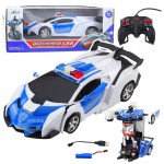 2in1 policijos automobilis&ndash;robotas su nuotoliniu valdymu, 1:18 mastelis
