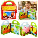 Sensorinė veltinio knygelė &bdquo;Ferma &ndash; naminiai gyvūnai&ldquo;