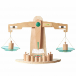 Masterkidz medinės balansinės svarstyklės su 10 svarelių