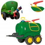 Rolly Toys ritininis tanklaivis John Deere dviejų a&scaron;ių tanklaivis + siurblys