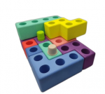 Putplasčio blokeliai Tetris - 45 el.