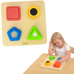 Montessori medinis rū&scaron;iuotojas formoms, medžiagoms, pavir&scaron;iaus tekstūroms
