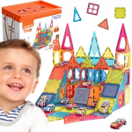 WOOPIE Magnetinių kaladėlių &bdquo;Parkavimas&ldquo; rinkinys, 112 vnt., 7,5 cm