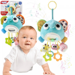 WOOPIE interaktyvus muzikinis pliu&scaron;inis žaislas-dramblys su pakabukais ir kramtukais