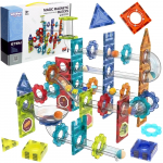 WOOPIE magnetiniai statybiniai blokai 3D mokomasis rinkinys Kulodrom rutulinis takelis 113 vnt.