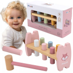 &bdquo;VIGA PolarB&ldquo; medinis kalimo žaislas su plaktuku &ndash; lapė (Montessori)