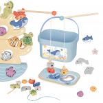 TOOKY ŽAISLAS Medinis jūrų žaislų rinkinys balansavimo bok&scaron;to žvejybos figūrėlės 23 vnt