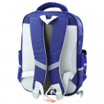 Tamsiai mėlyna mokyklinė kuprinė su dinozauro aplikacijomis, 39&times;27&times;15 cm