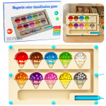 Medinis magnetinis spalvų labirintas Montessori