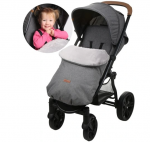 BABYMAM vandeniui atsparus miegmai&scaron;is vežimėliui - Pilka