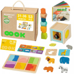 WOOPIE GREEN Box XXL &ndash; Montessori edukacinė 7-in-1 sensorinė dėžė, skirta 31&ndash;36 mėnesių vaikams.