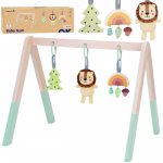 Tooky Toy medinis baby gym su 3 sensoriniais žaislais