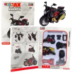 Raudonas motociklo modelis 1:14 &ndash; surenkamas