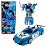 2‑in‑1 policijos robotas ir sportinis automobilis