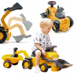 FALK Komatsu paspiriamas traktorius su ekskavatoriaus kau&scaron;u ir priekaba