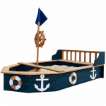 AXI medinė smėlio dėžė &bdquo;Doris&ldquo; &ndash; piratų laivas su sandėliavimo dėže ir dangčiu, 153 cm