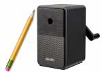 Cranked Sharpener with Container, Blade Adjustment, Black