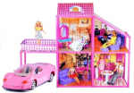 Folded  Large Villa for Dolls 76 cm +  Pink Car + Accessories