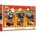 Puzzle - 3x50 - Fireman Sam Fire Station Crew Trefl 34880