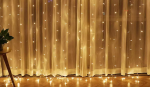 LED girlianda užuolaida 3x2 &scaron;ilta balta