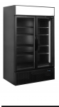 Juoda 2 durų vitrina su stogu FSC1200H BLACK
