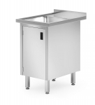 Kriauklės stalas, suvirintas, su spintele ir varstomomis durelėmis, HENDI, Profi Line, 500x700x(H)850mm