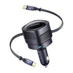 Baseus Enjoyment Max automobilių įkroviklis su USB-C+USB-C laidais 60W Juodas