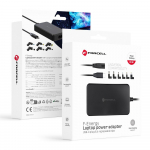 FORCELL F-ENERGY E856 universalus ne&scaron;iojamojo kompiuterio įkroviklis 65W (6 adapteriai) - juodas