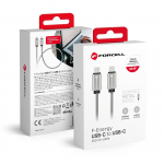 FORCELL F-ENERGY Metal C237 tipo C į tipo C PD QC4.0 3A 60W 2 m sidabrinis