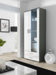 Cama vitrina SOHO S6 2D2S pilka/balta blizganti