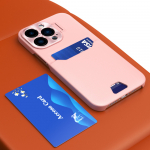 Odinis stovėjimo dėklas Samsung Galaxy S23+ kortelių piniginė su stovu rožinė