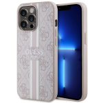 Guess GUHMP13LP4RPSP iPhone 13 Pro / 13 6.1" rožinė/rožinė kieta dėklas 4G Spausdintos Juostelės MagSafe
