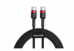 Baseus CATKLF-AL91 USB-C - USB-C PD QC laidas 100W 5A 480Mb/s 2m - juodas ir raudonas