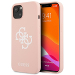 Guess silikoninis 4G logotipo dėklas iPhone 13 / 14 / 15 - rožinis